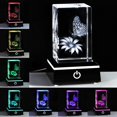 thumbnail image 2 of Figura de mariposa de cristal 3D de Lamp Qianwei, 8 x 5 x 8 cm, LED, 2 of 7