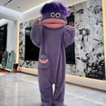thumbnail image 5 of Funny Big‑Mouth Monster Adult Onesie Pajamas, Coral Fleece One‑Piece Cartoon Cosplay Costume Loungewear Party, 5 of 5