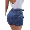 thumbnail image 3 of Sherrylily Women Mid-Waist Denim Belt Washed Denim Shorts Slim fit Casual Summer Sexy Short, 3 of 4