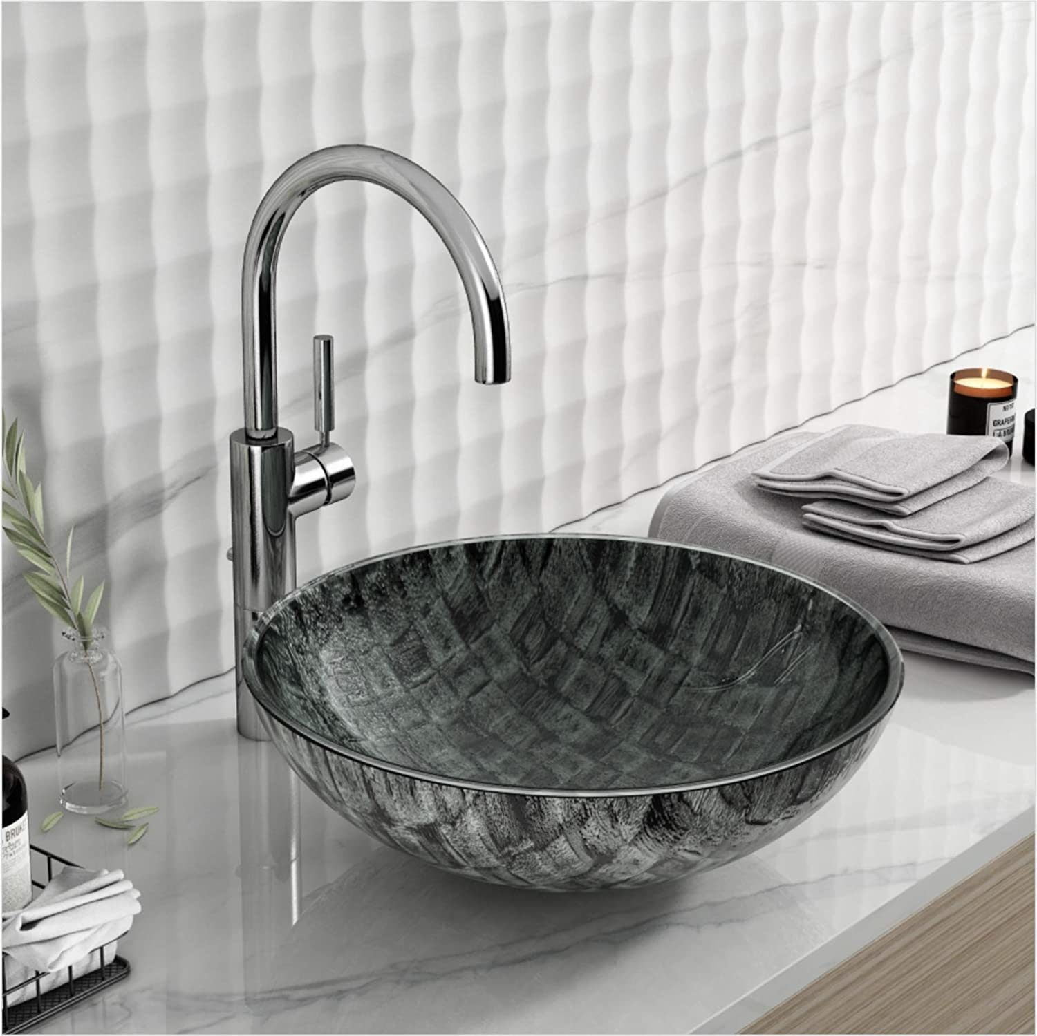 Fr Glass Vessel Bathroom Sink Handmade Thick Durable Fr Glass Vessel Bathroom Sink Handmade Thick Durable