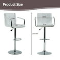thumbnail image 7 of YRLLENSDAN Tall Bar Stools Set of 2 High Bar Chairs with Armrest Kitchen Bar Stools Swivel Adjustable Bar Stool Leather Island Chairs Set of 2 Counter Height Bar Stools with Back,White, 7 of 7