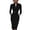 Black, variant on Women's Elegant V Neck Belted Dress, Slim Fit Long Sleeve Midi Dress with Pockets, Solid Color Business Formal Dress for Office, Wedding Guest and Evening Occasions Brown XXL