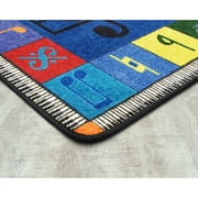 Joy Carpets Kid Essentials Note Worthy (Elementary) 7'8 x 10'9 Indoor Area Rug in Color Multi