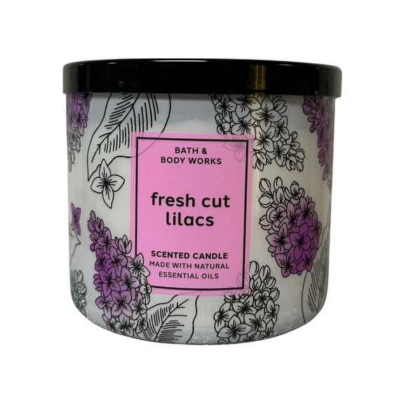 Bath and Body Works - Fresh Cut Lilacs Scented 3-Wick Candle with Natural Essential Oils (14.5 Oz / 411 g)