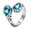 Silver-blue, variant on Men's Women's Stainless Steel Retro Gemstone Signet Rings Teardrop Crystal Zircon Ring Dark Blue Size 7