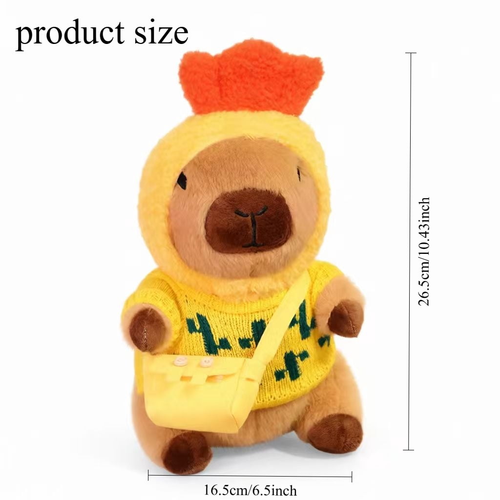 10.4 in/26.5 Cm Capybara Plush Stuffed Animal, Soft Plush Toy with Easter & Spring Outfit, Cute Gift for Easter Basket, Home Decor & Collectible