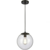610-BK-SDY Innovations Lighting Tolland - 1 Light Mini Pendant In Industrial Style-10.75 Inches Tall and 10 Inches Wide-Matte Black Finish-Seedy Glass