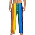 thumbnail image 2 of Picia Rainbow Colored Mens Soft Woven Cotton Elastic Waistband Sleep Pajama Pant Lounge Sleep Pant With Pockets And Drawstring-Large, 2 of 9