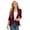 Wine red, variant on Yesfashion Womens Casual Blazer 3/4 Sleeve Open Front Ruffle Work Office Cardigan Suit Jacket