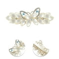 thumbnail image 3 of Unique Bargains 1 Pc Butterfly Wings French Barrette Hair Clips Hairdo Clip for Home Gold Tone White, 3 of 5