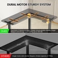 thumbnail image 5 of Flycity Electric L Shaped Standing Desk Adjustable Height, 63" x 55" Corner Stand Up Desk, Dual Motor Sit Stand Desk Computer Desk, Home Office Desk with 3 Memory Preset & Child Lock, Black, 5 of 8