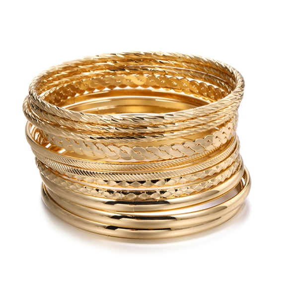 DESIGNICE Bracelet Bangle Bracelets Gold Layered Wrist Open Bohemian Stackable Rhinestone Day Multiple Wrap Layers Bridesmaid