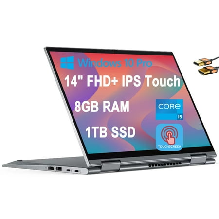 Lenovo ThinkPad X1 Yoga Gen 6 2-in-1 Laptop 14" FHD+ IPS Touchscreen (400 nits) 11th Gen Intel Quad-Core i5-1135G7 (Beats i7-10510U) 8GB RAM 1TB SSD Fingerprint Garaged Pen Win10 Pro + HDMI Cable