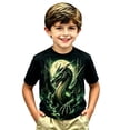 thumbnail image 3 of Ulitacool Girls Tops Short Sleeve Cartoon Pattern Round Neck Tee 4-5 Years Green, 3 of 3