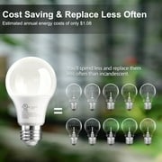 TJOY 6 Pack A19 LED Light Bulbs, 60 Watt Equivalent LED Bulb, Efficient 9W, Daylight 5000K, E26 Standard Base, Bright White Light Bulb, Non Dimmable, Energy Saving, 800LM, 80+ CRI, 120V, UL Listed