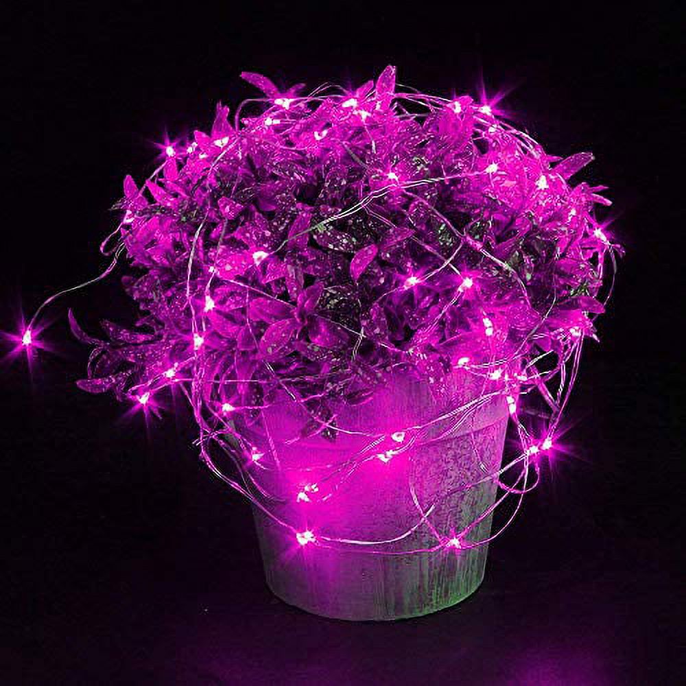 bolweo 10ft/3m 30leds pink led string light,battery operated fairy lights,waterproof outdoor indoor wedding party girls home christmas festival decorations lighting - image 3 of 3
