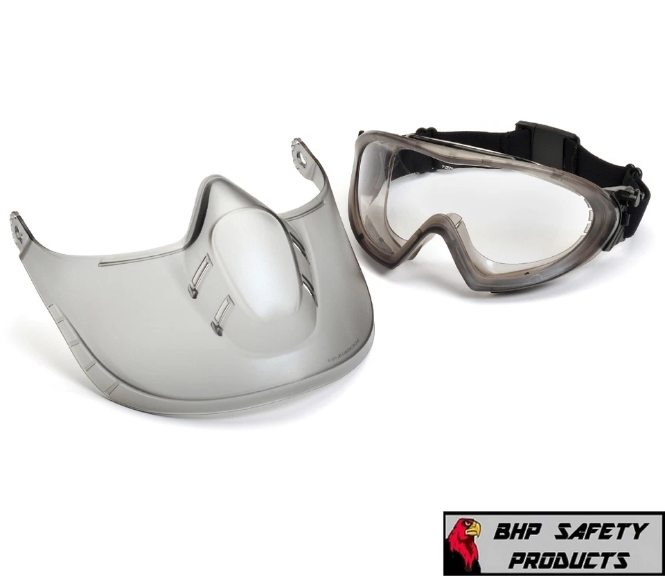 CIRCLE- Pyramex Capstone Lab Safety Goggle With Adjustable Face Shield Gg504Tshield