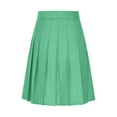 thumbnail image 3 of Women's High Waist Pleated Skirt Solid Color A-Line Midi Skirt Knee Length Skorts Mid Length Skirts for Women Green 3XL, 3 of 9