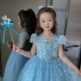 thumbnail image 5 of CaRilo dress Elsa Costume Dress for Girls Princess Dress Up Halloween Birthday Fancy Party Dresses, 5 of 6