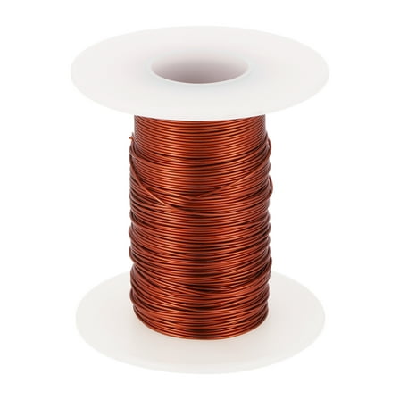 24 AWG Magnet Wire, 24 Gauge Enameled Copper Wire, 2 OZ Magnetic Coil Wire for Transformer, Motor, Electric, 180C(356F)