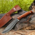 thumbnail image 4 of Hunting Knife Plys Fixed Blade Outdoor Knife with Leather Sheath, Wood Handle, #WTZZ37, 4 of 6