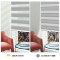 thumbnail image 5 of Keego Dual Layer Roller Window Blind Light Filtering Zebra Window Blind, Cordless, Customizable, Gray Case Gray Fabric 54.5"w x 56.0"h, 5 of 7