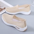 thumbnail image 5 of Women's Mesh Walking Sneakers Lightweight Breathable Workout Shoes Elderly Slip on Summer Casual Tennis Shoe wirh Arch Support Beige Size 7, 5 of 7