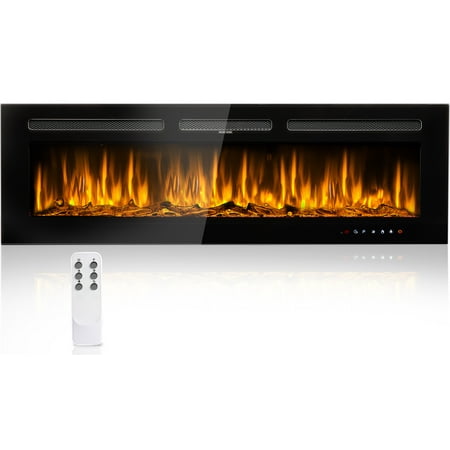 

Sunmthink 50 Inch Led Display Fireplace with Remote Control Fireplace Heater and Linear Fireplace with Timer Adjustable Flame Color