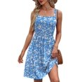 thumbnail image 1 of Vestido de sol WIHOLL 2025 para mujer, de vacaciones, fluido, con bolsillos, color azul, 1 of 2