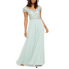J Kara Women's Beaded Cowlneck Gown Green Size 14
