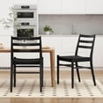 thumbnail image 4 of Wooden Dining Chairs, Dining Chairs Set of 2, Woven Rope Seat with Sturdy Metal Frame, Mid Century Modern Dining Room Chairs for Kitchen, Living Room, Restaurant, Black Dining Chairs, 4 of 5