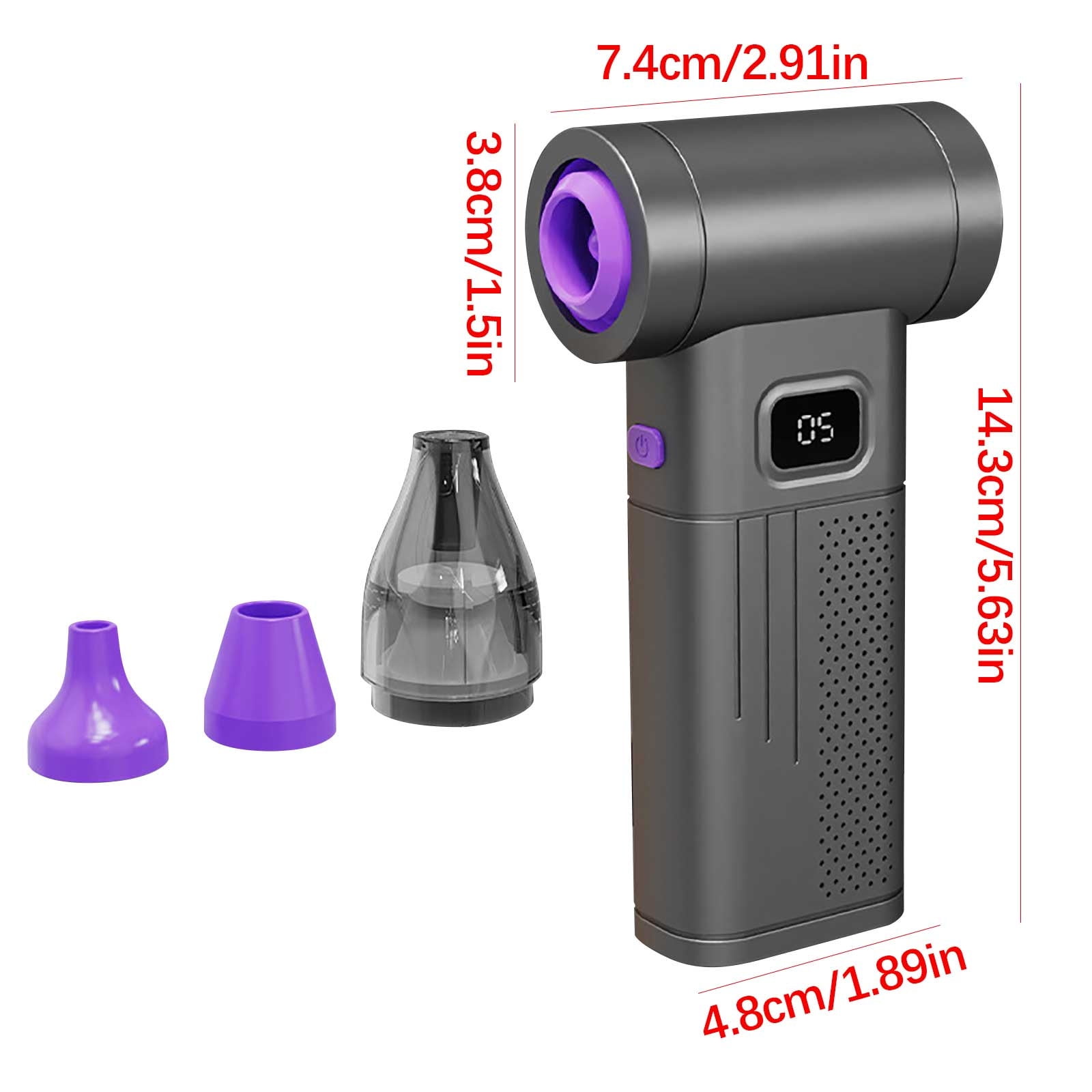 COM1950s Portable Handheld Turbo Fan, High Speed Blower for Car Cleaning, Camping Air Duster, USB Rechargeable Battery Powered Mini Air Blaster for Dusting, Drying, Outdoor Use