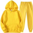 thumbnail image 2 of SDNall Hoodies for Women&Man 2Pcs Outfits and Sports Tracksuits Long Sleeve Pullover Hoodies Sweatshirt and Sweatpants Fall Winter Suit (Yellow, Sizes M-XXXL), 2 of 9