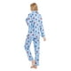 thumbnail image 2 of GLOBAL Conjunto de Pijama de Franela para Mujer, Pijama 100% Algodón para Mujer, Ropa de Estar por Casa, Manga Larga, Botón, Cordón en la Cintura, Ropa de Dormir Cálida, Muñeco de Nieve Azul M, 2 of 6