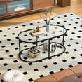 thumbnail image 6 of Oval Coffee Table with Tempered Glass Top - Modern Living Room Accent, 6 of 9