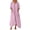 Pink, variant on Womens Cotton Linen Maxi Dresses Casual 3/4 Sleeve V Neck Loose Long Kaftan Dress with Pockets Summer Flowy Sundress(Orange,S)