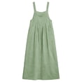 thumbnail image 5 of Yeaiivve Overall Dress for Women A-Line Spaghetti Strap Beach Pinafore Dress with Pockets Summer Vacation Causal Cover Up Dresses Green,XL, 5 of 5