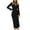 Black, variant on Efsteb 2025 Fall Fashion Women Dresses V Neck Long Sleeve Wrap Sweater Dress Casual Solid Bodycon Ruched Knitted Long Dresses (Khaki,M)