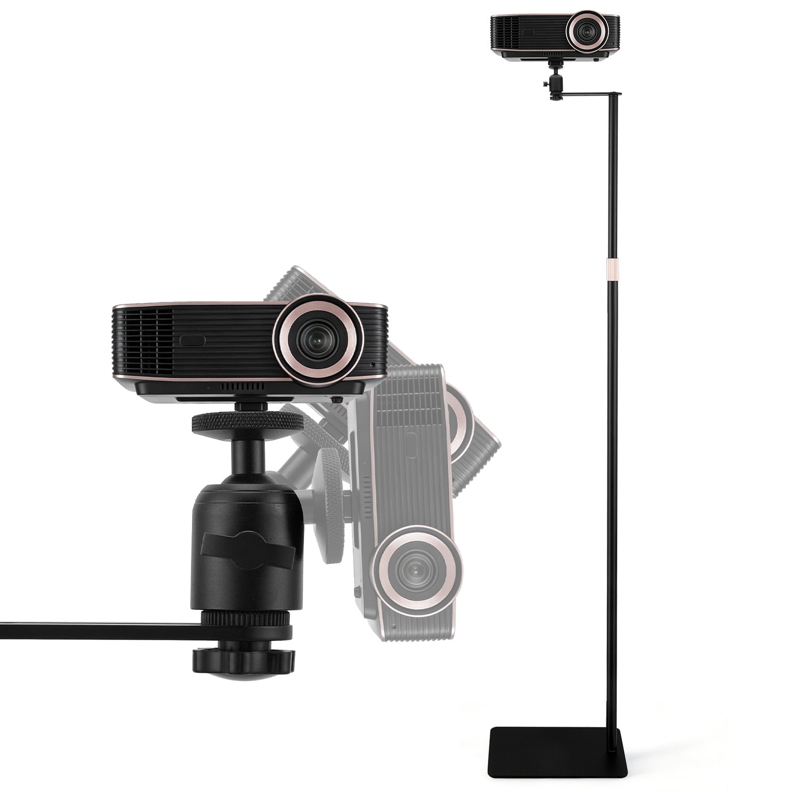 DOULAMI Adjustable Projector Stand Tripod 360° Rotatable Projector Floor Stand, Portable Mount for Mini Projector Camera