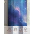 thumbnail image 6 of Starry Sky Sheer Curtains 63 inches Long 2 Panels Set Color Night Sky Nature Scenery Modernism Sheer Window Curtain Rod Pocket Voile Drapes for Living Room/Bedroom, Each 52" W x 63" L, 6 of 7