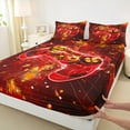 thumbnail image 3 of jejeloiu Gamer Gaming Full Size Sheets,Modern Video Game Bed Sheets,Red Orange Sheet Sets For Kid Boy,Lightweight Room Decorative,4-Piece, 3 of 7