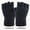 Black, variant on Women’s Minimal Fingerless Knit Gloves Ribbed Edge Soft Stretch Weave for Quick Daily Errands Black