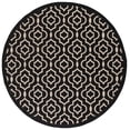 thumbnail image 2 of Safavieh Courtyard Lavern Geometric Indoor/Outdoor Area Rug, Black/Beige, 7'10" x 7'10" Round, 2 of 9