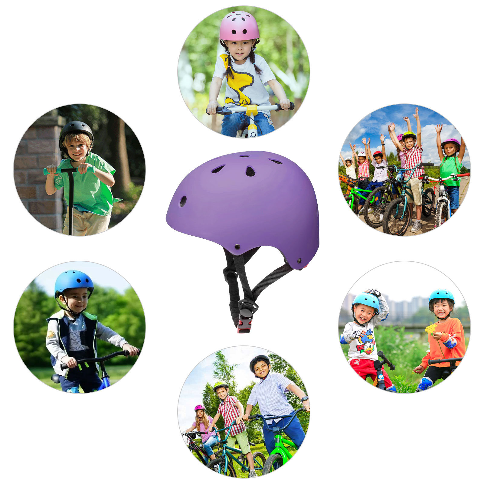 Tripumer Kids Bike Helmet, Purple photo 2