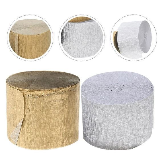 PTOOTP Wedding Party Streamers Crepe Papers Streamers Gold 4 Rolls