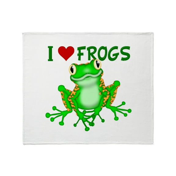 CafePress - I Love (Heart) Frogs Throw Blanket - Soft Fleece Throw Blanket, 50"x60" for All Ages