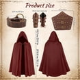 thumbnail image 2 of GOBWCOT Medieval Cloak with Hood for Men Renaissance Costume with Belt Bracers Halloween Cape Cosplay Accessories, 2 of 7