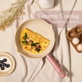 thumbnail image 3 of CAROTE 21-Piece Ceramic Cookware Set, Nonstick Pots and Pans with Steamer, Induction Compatible, Pink, 3 of 10