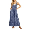 thumbnail image 2 of Cueply Women's Overalls Jumpsuits Casual Loose Adjustable Straps Wide Leg Long Pant with Pockets, 2 of 6