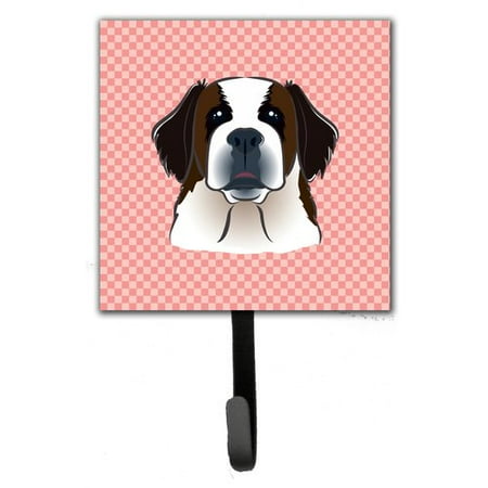 Caroline's Treasures Checkerboard Saint Bernard Leash Holder and Wall Hook